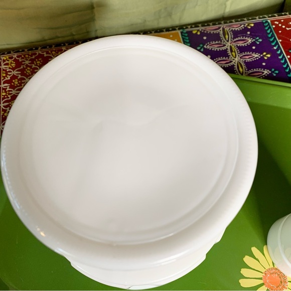 Deco Milk Glass Vase and Compote - Picture 6 of 9